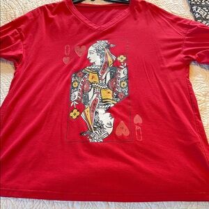 Queen of Hearts Red V-Neck Women's Tee